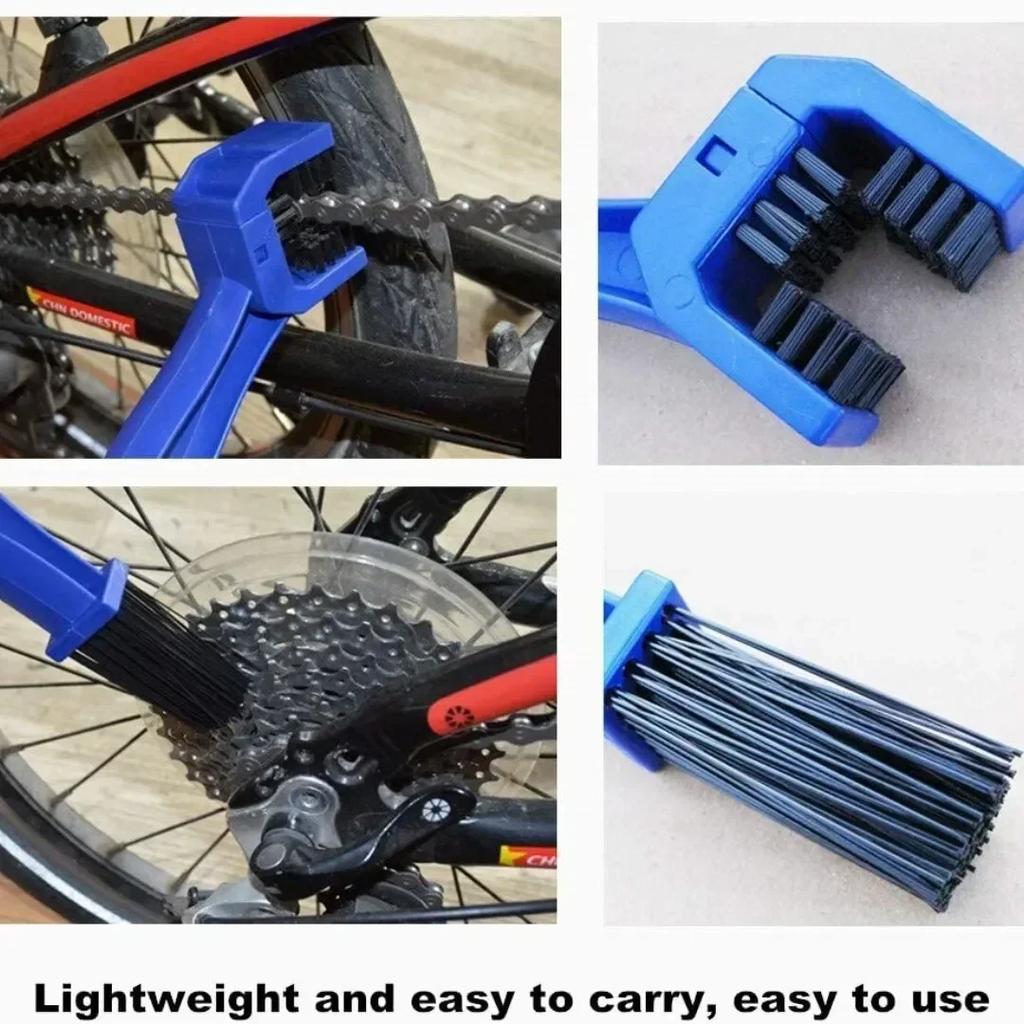 New Bike Chain Cleaner Bicycle Motorcycle Chain Cleaning Brush Dual Heads Cycling Cleaning Kit Chain Maintenance Clean Dirt Tool