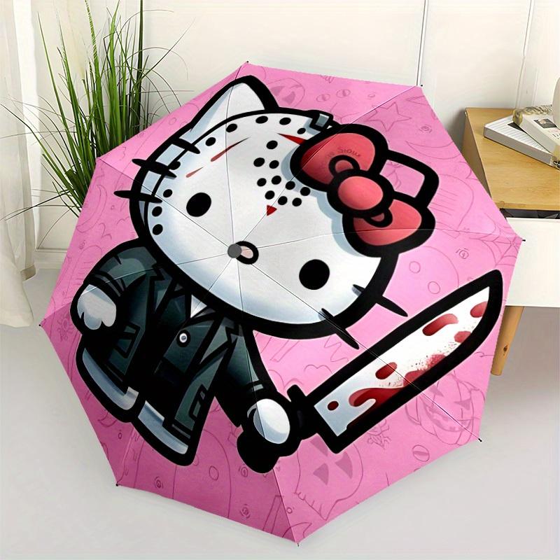 1pc Hello Kitty Automatic Umbrella 8-Bone Design Compact Gear for Outdoor Travel, Perfect Helloween Chrismas Gift for Friends or Family yy250829156