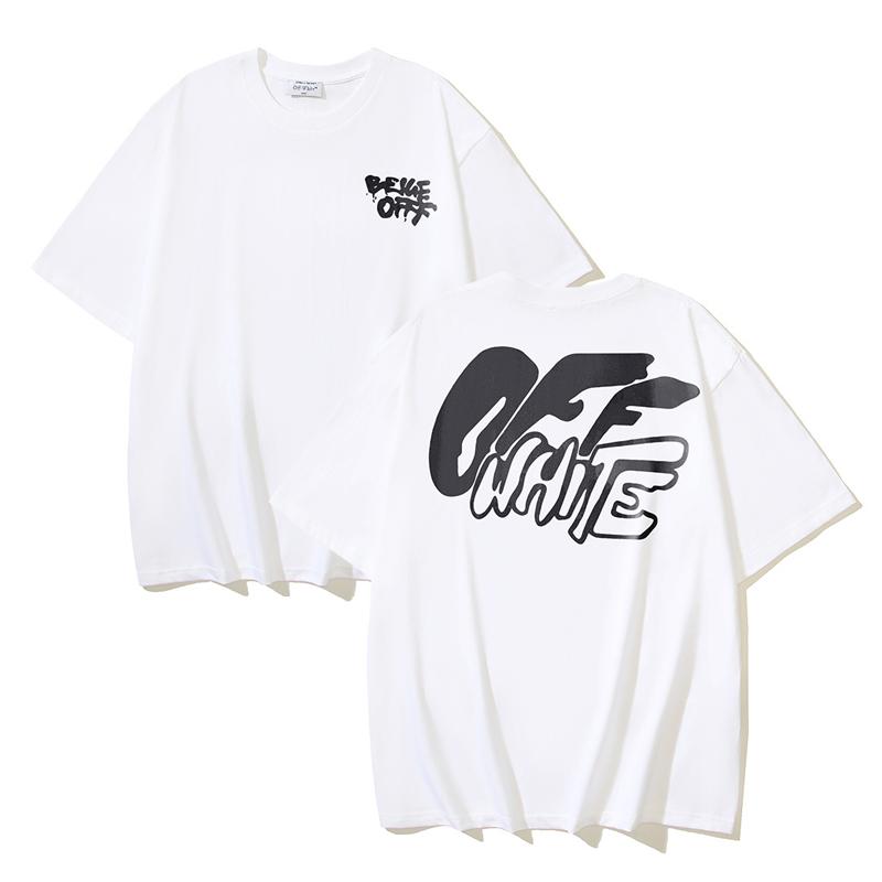 1179 Off-White 2026 Summer New Curved Letter Pattern Round Neck Pullover Short Sleeved Men's and Women's T-shirt