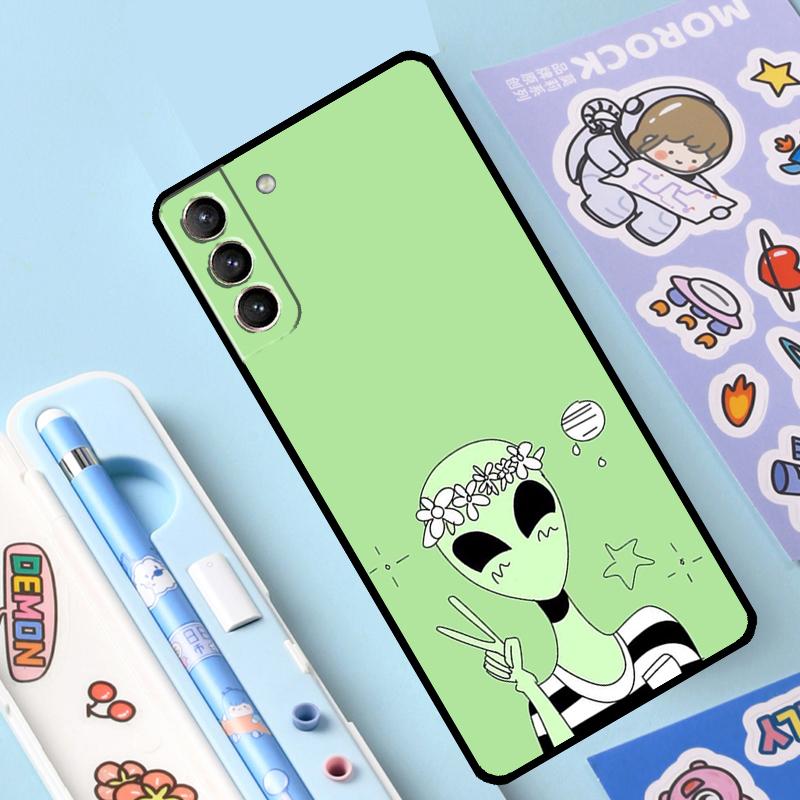 

Эстетический милый мультяшный инопланетный чехол для Samsung Galaxy S23 S21 S22 Ultra Plus Note 10 20 S8 S9 S10 Plus S20 FE чехол Galaxy S22Ultra