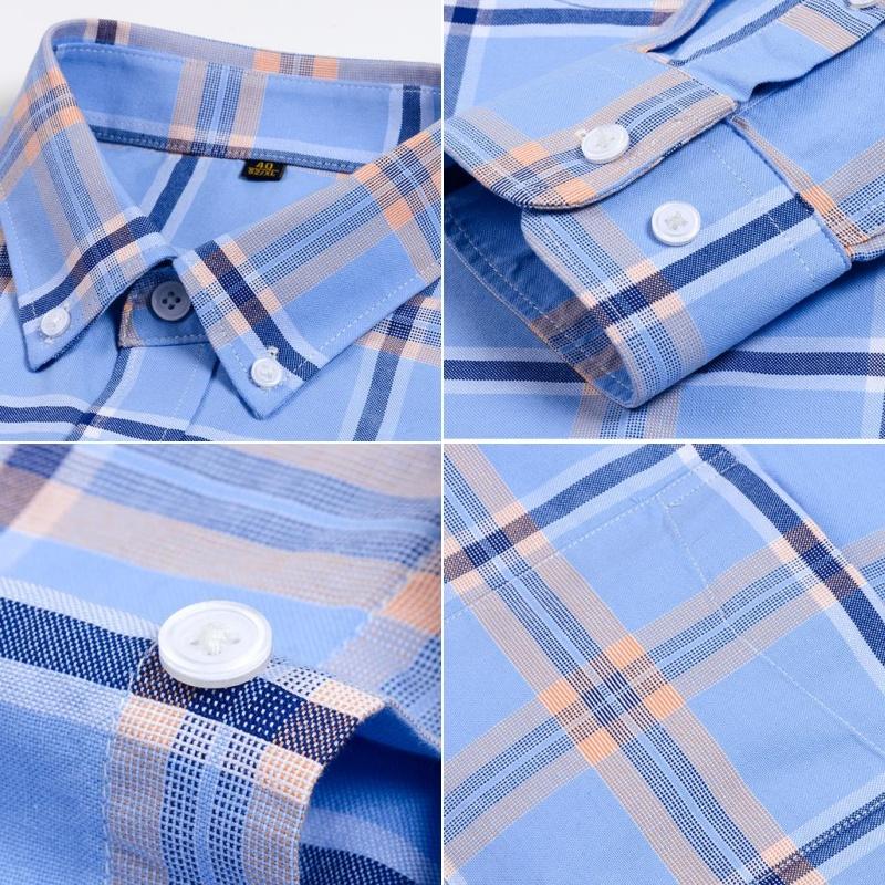 Neue Herrenhemden aus 100% reiner Baumwolle Langarm Businesshemden Männlich Slim Soziales Geschäft Bluse Unifarben Oxford Weißes Hemd 7XL 8XL