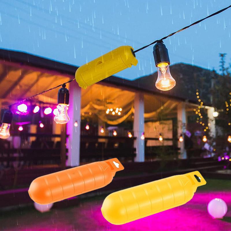 Extension Cable Plug Connection Protection Safety Cover, Waterproof Indoor and Outdoor Socket Protection Tool Yellow and Orange