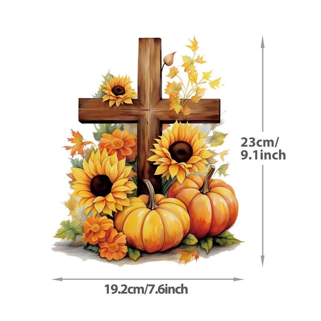 Autumn Pumpkin Thermal Sticker Patch A-Level Washable Diy Hoodies Tops Thermal Press Vinyl Clothing Badges Patches Hot