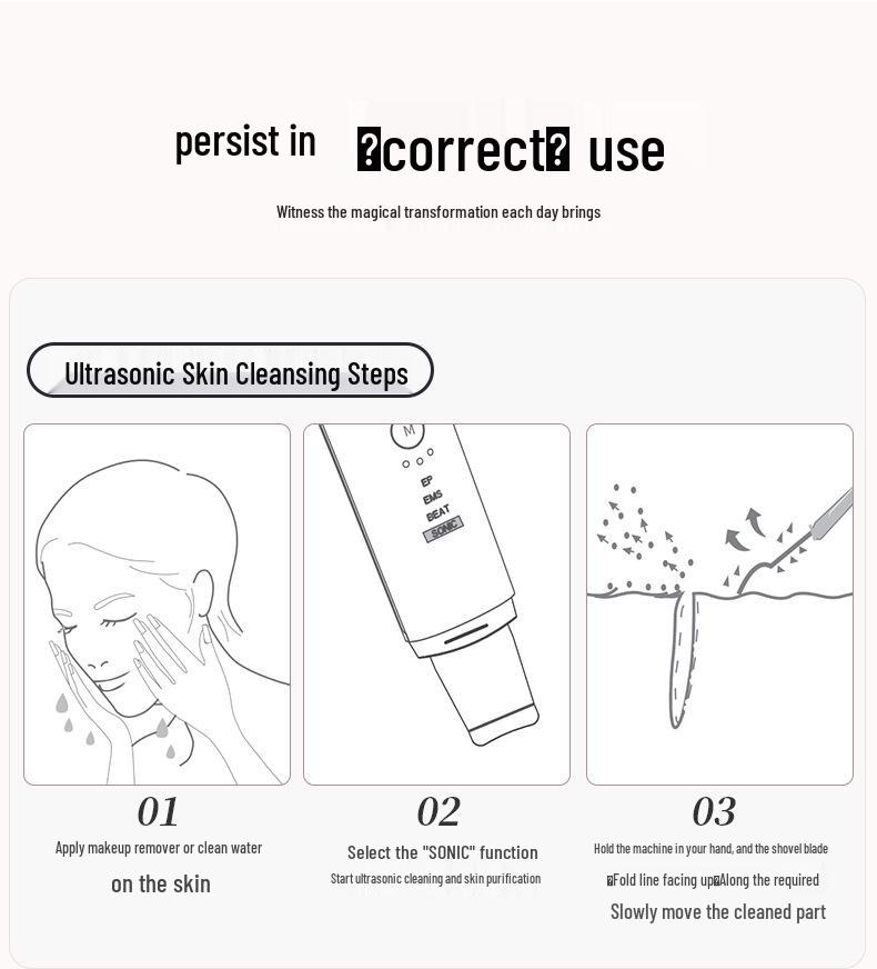 Golden Rice Facial Microcurrent Device: Home Beauty Massager & Skin Scraper Cleanser