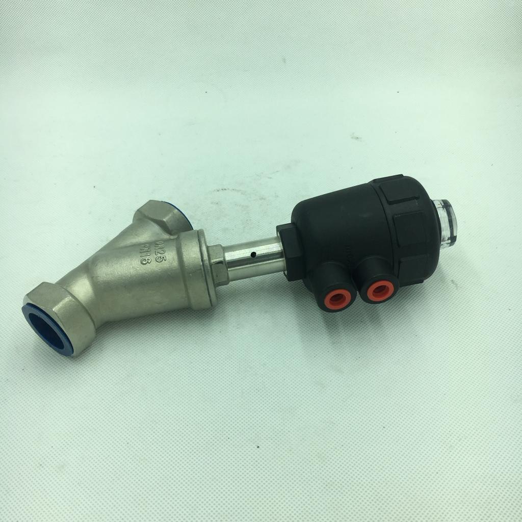 DN25 Pneumatic Angle Seat Valve,Stainless Steel Double-acting Air Actuated Valve with