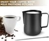 Stainless Steel Milk Frothing Pitcher 350ml Espresso Steaming Pitcher for Espresso Machines Cappuccino Latte Art