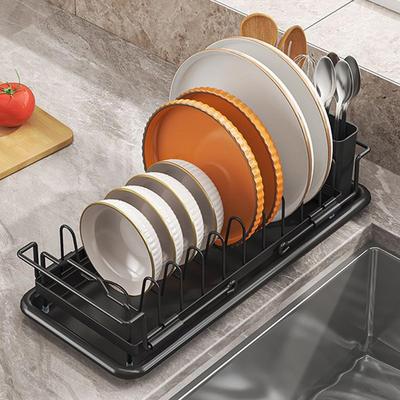 Dish Drying Rack Retractable Sink Drain Rack Adjustable Non-Slip Drainer Organizer for Apartment RV Counter Kitchen Pot Pan Baby