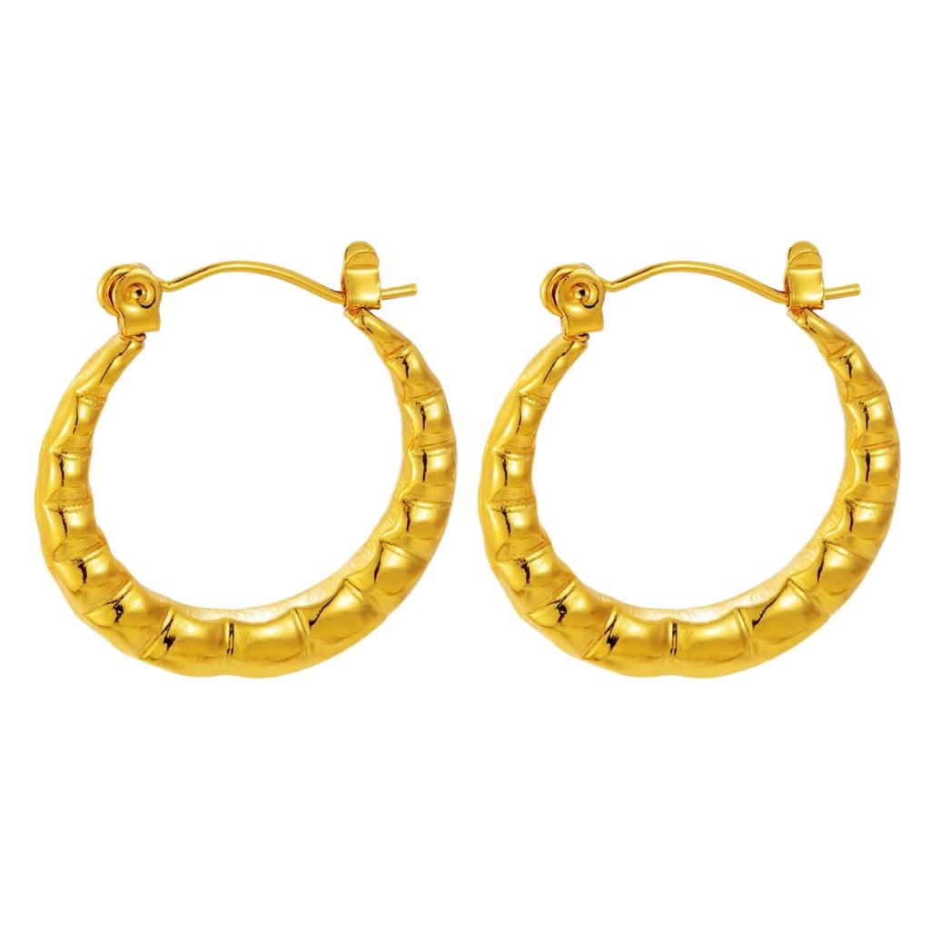 Boucles d'Oreilles en Acier Inoxydable pour Femmes Vintage Luxe Élégant Bijoux en Acier Titane