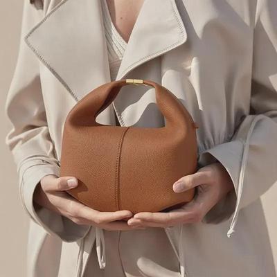 2024 French Niche Solid Color Shoulder Bag - European & American Fashion Handbag with Litchi Pattern