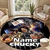 Custom Name Personalized Bride of Chucky Print Round Rug, Versatile Home Decor Carpet, for Playroom, Apartment, Balcony, Entryway, Hallway Gift