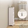Bathroom Floor Cabinet, Bathroom Storage Unit with Louvered Door, Open Shelf, Adjustable Shelf, White, 22 x 20 x 75 cm