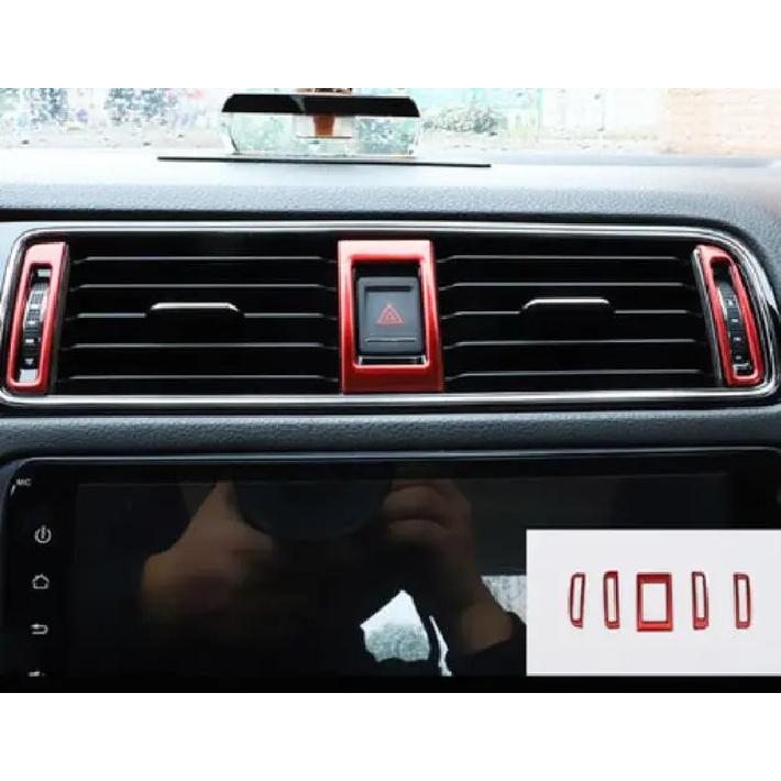Car stickers stainless steel trim the front air-conditioning outlet decoration Cover Trim for Volkswagen Jetta MK6 2015-2018