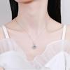 6.5mm Ornate Sunflower Halo Moissanite Pendant Necklace S925 Sterling Silver For Women