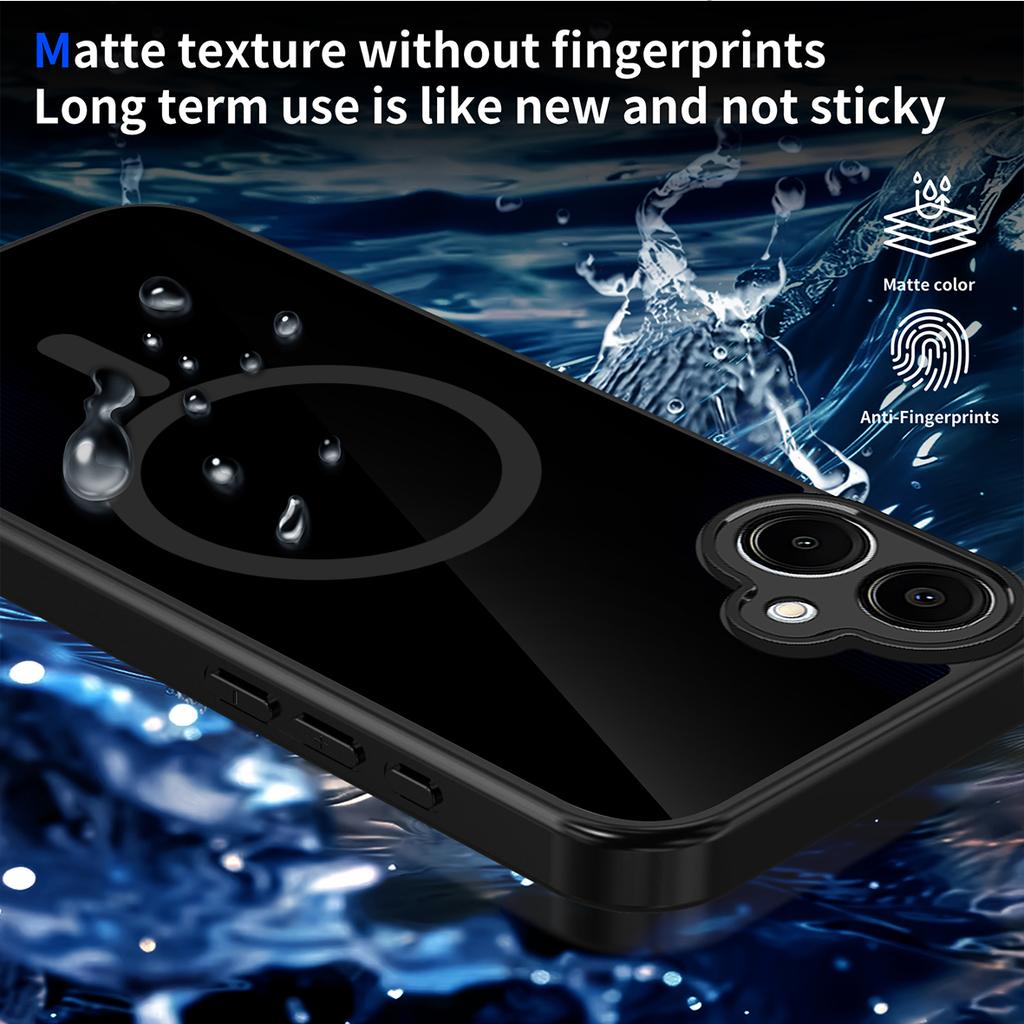 For Samsung Galaxy A06 5G Magnetic Case Skin Touch Matte Translucent PC + TPU Anti-Drop Phone Cover