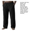 Men Linen Casual Pants Breathable Loose Fit Summer Trousers Solid Color Holiday Pants for Travel Beach Vacation
