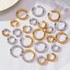Qiong Yao Minimalist 18k Gold-Plated Stainless Steel Color Block Hoop Earrings