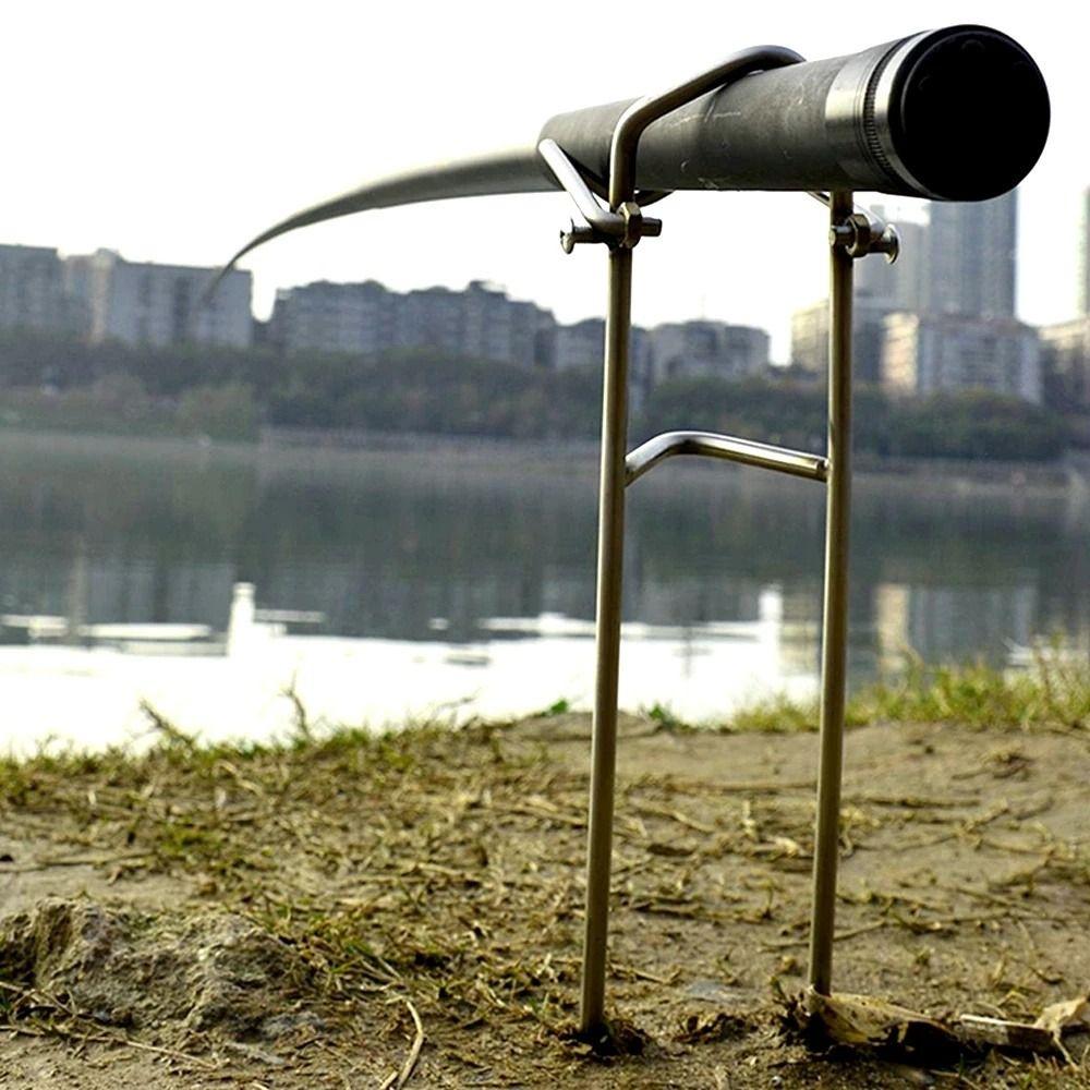 Rack Silver Insert Ground Fishing Pole Bracket Fishing Rod Holder Pole Holder Fishing Rod Stand