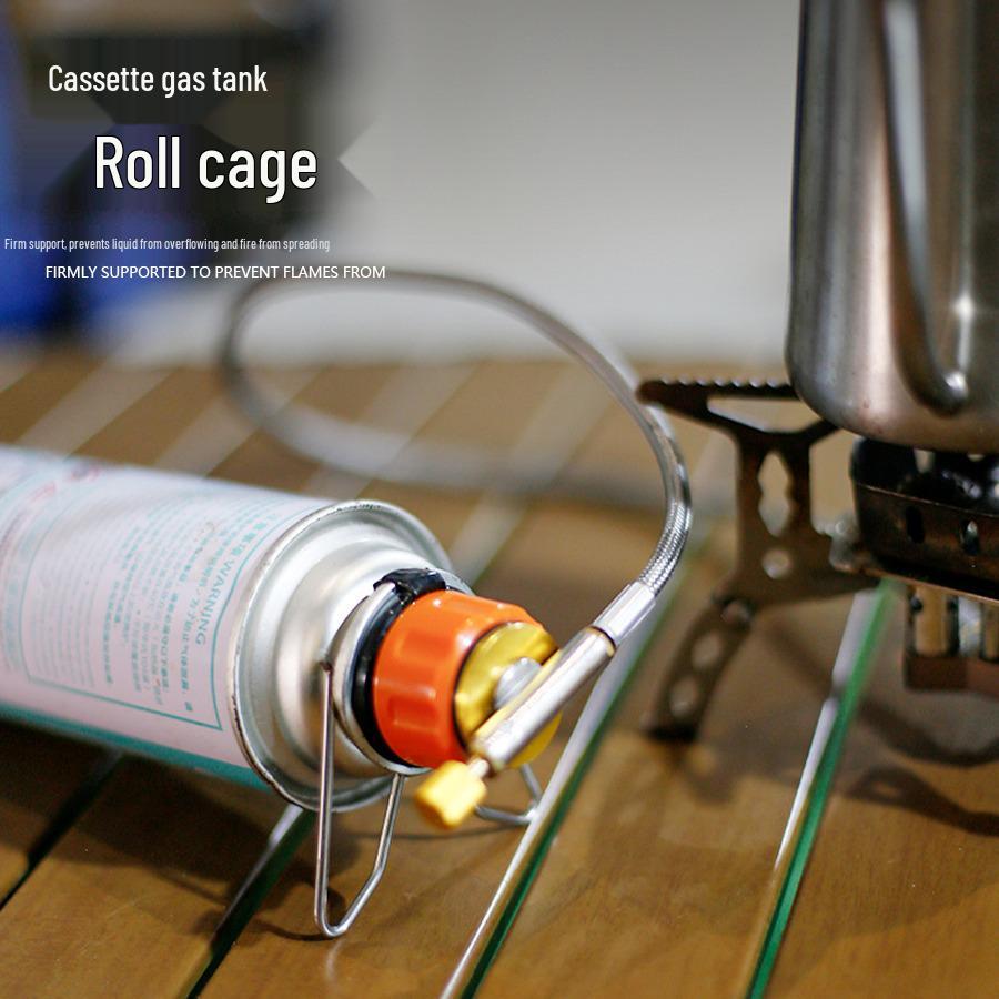 Portable Outdoor Gas Canister Stand with Leak-Proof Metal Buckle for Camping