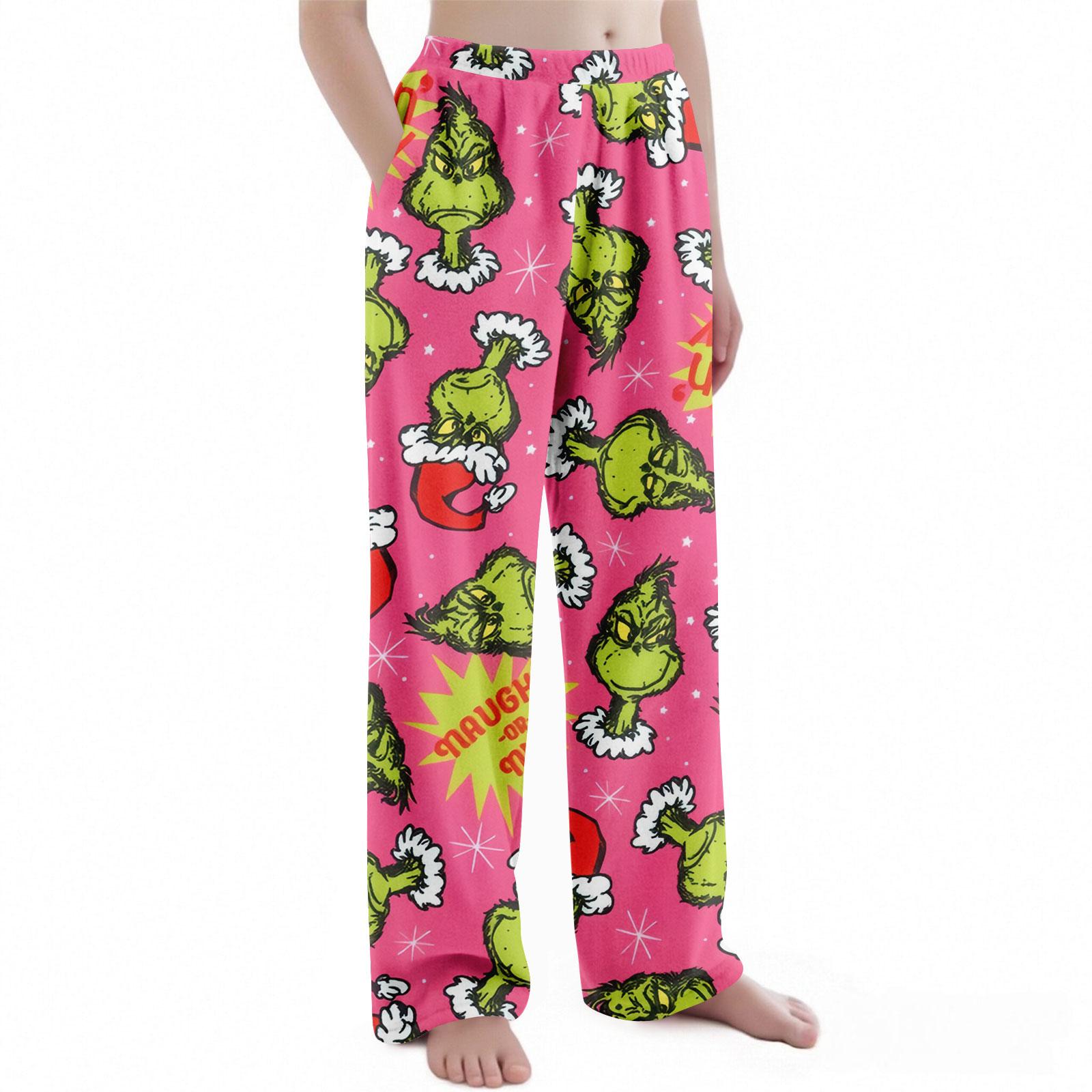 

Дитячі штани з різдвяним принтом, плюшеві повсякденні штани 130