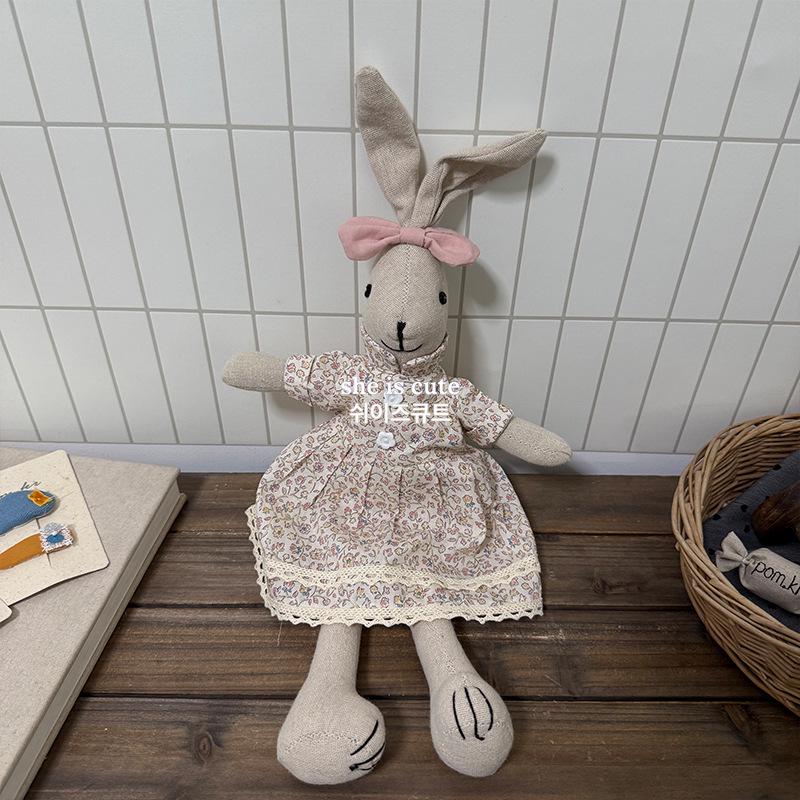 

Хлопково-льняная кукла-кролик - Детская игрушка и подарок для украшения дома