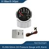 ELING New 52mm Oil Pressure Gauge Meter 0-5Bar 0-10Bar with Red Backlight and Light Alarm for Ships Motorcycle 9-32V