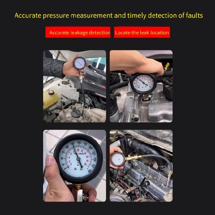 8Pcs Auto Tool Gauges Compression Tester Petrol Engine Pressure Gauges