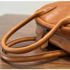 Johnature Simple Solid Color Soft Cowhide Handbag Retro Genuine Leather Shell Bag Versatile Shoulder Bags