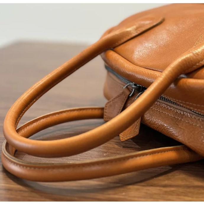 Johnature Simple Solid Color Soft Cowhide Handbag Retro Genuine Leather Shell Bag Versatile Shoulder Bags