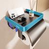 Wall Mounted Toilet Paper Holder Toilet Roll Holder with Garbage Bag Compartment Open Shelf Splash-Proof Multifunctional Toilet Paper Dispenser for
