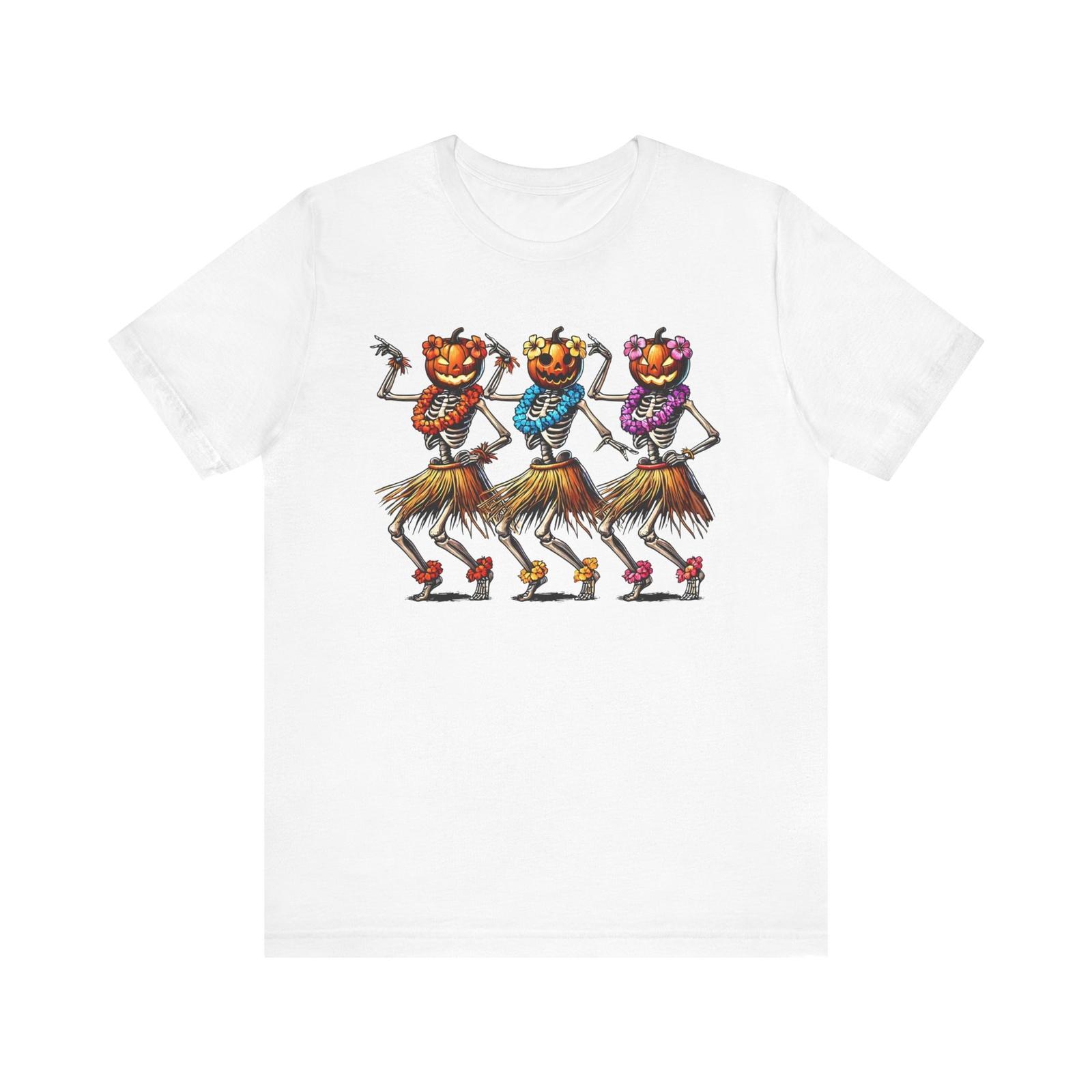 Hula Halloween Dancing Skeletons Jack-O-Lantern Shirt S