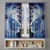 2pc Lion Print Pattern Curtains   Polyester Fabric   Machine Washable   Suitable for Bedroom   Living Room   Living Room Curtains
