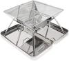 Rikopin Bonfire Stand with BBQ Stove Storage Compact Foldable BBQ Stove for Stainless 31cm X 31cm X 20cm Spare Case, Grill, 2-4 People, Steel,
