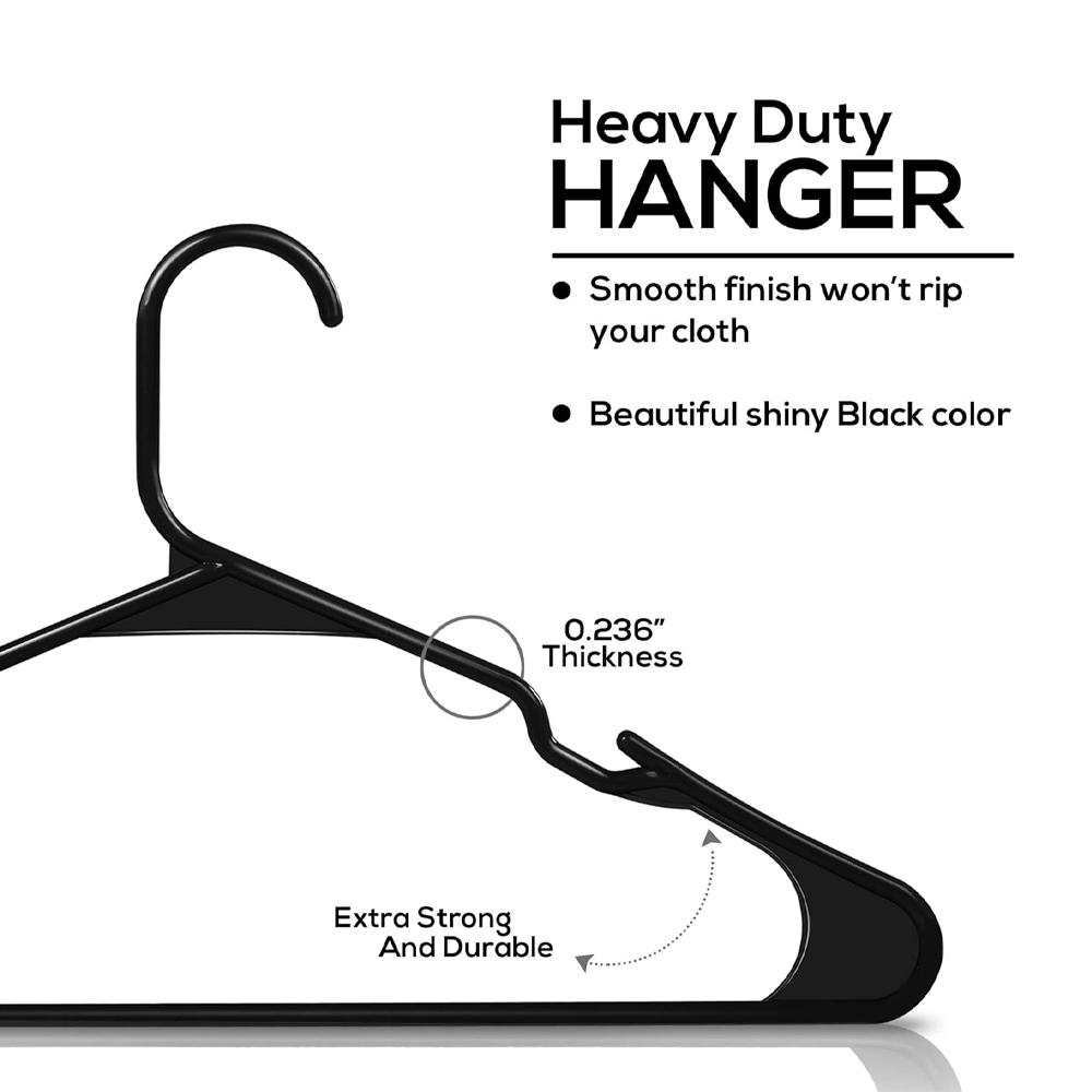 Clothes Hangers 20 Pack - Plastic Hangers Space Saving - Durable Coat Hanger with Shoulder Grooves