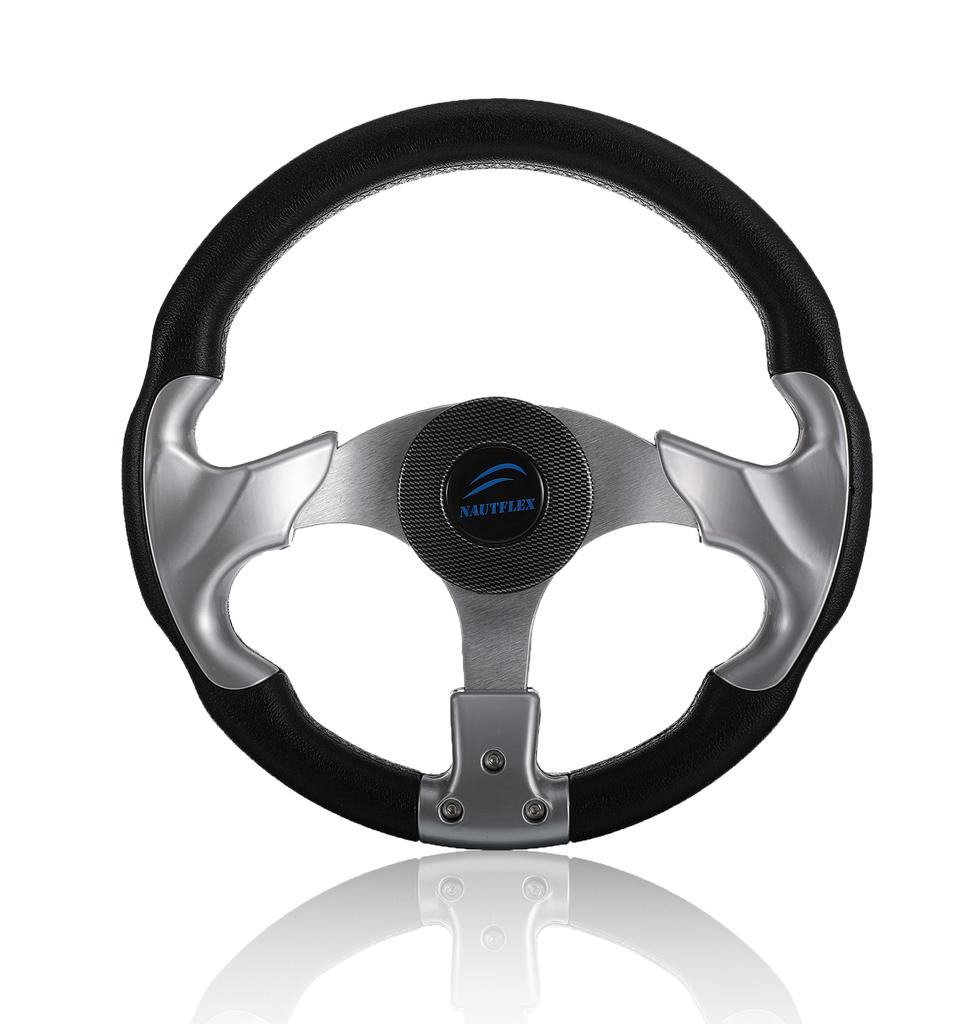 Alloy Boat Steering Wheel Reusable Detachable 3 Spokes Outdoor Kayak Helm Rudder Hardware Accessories with Center Cap