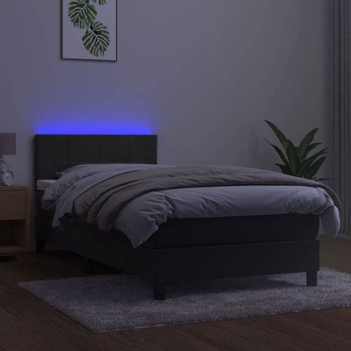 VidaXL Slatted Bed Base with Mattress and LED, Upholstered Bed, Single Bed, Adult Bed for Interior Bedroom, 3134382