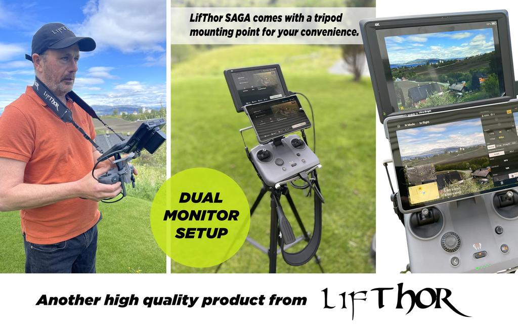 Drone World LifThor SAGA Utility Mount for DJI RC Pro 2 Modular Aluminum Mount with HDMI StrapThor ACE Tool Kit Advanced Mounting System Thor's –