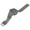 Men Watch LED Night Light 50m Waterproof Large Screen Rubber Strap World Time Zone Digital Display Watch OD Green