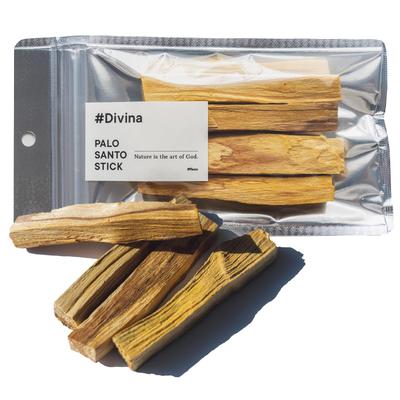 #Divina [Natural Fragrance Wood] Palo Santo Incense, 4-5 Thick Sticks, Space Purification, Peruvian, Certified of Origin, Space Purification