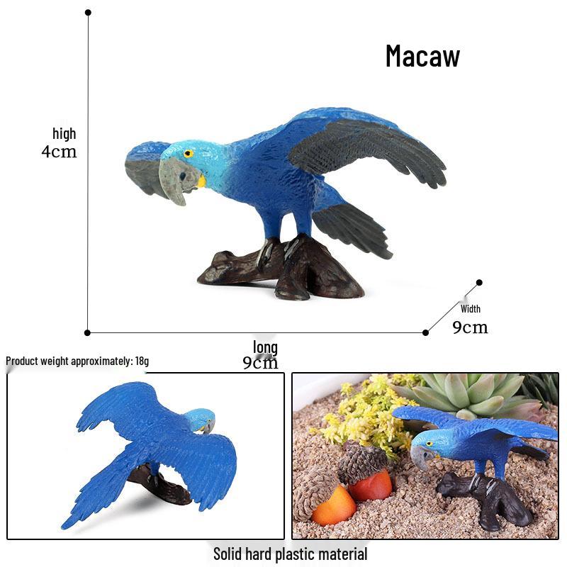 Children's Animal Simulation Toy Set: Eagle, Falcon, Secretary Bird, Owl Figurines