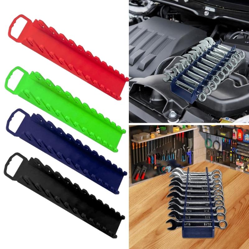 Lightweight Multi Purpose Ergonomic Magnetic Tool Rack 12 Slot Plastic Wrench Organizer Garage Workshop Storage System