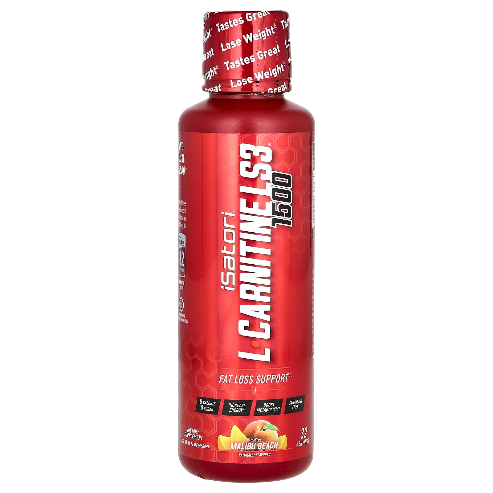 

L-Carnitine Ls3 1500, Malibu Beach, 1,500Mg, 480Ml(16Fl Oz)