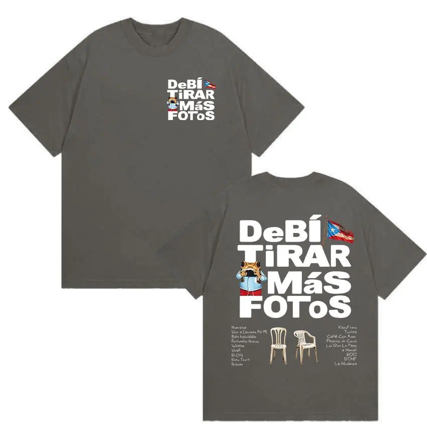 2026 Bad Bunny Kurzarm Debi Tirar Mas Fotos DTMF Druck T-Shirt Lässig Locker T-Shirts Mode Grafikdruck T-Shirt Unisex
