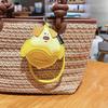 Creative Leather Fruit Puppy Keychain Cute Cartoon Leather Light Luxury Bag Pendant Accessories Small Gift Pendant