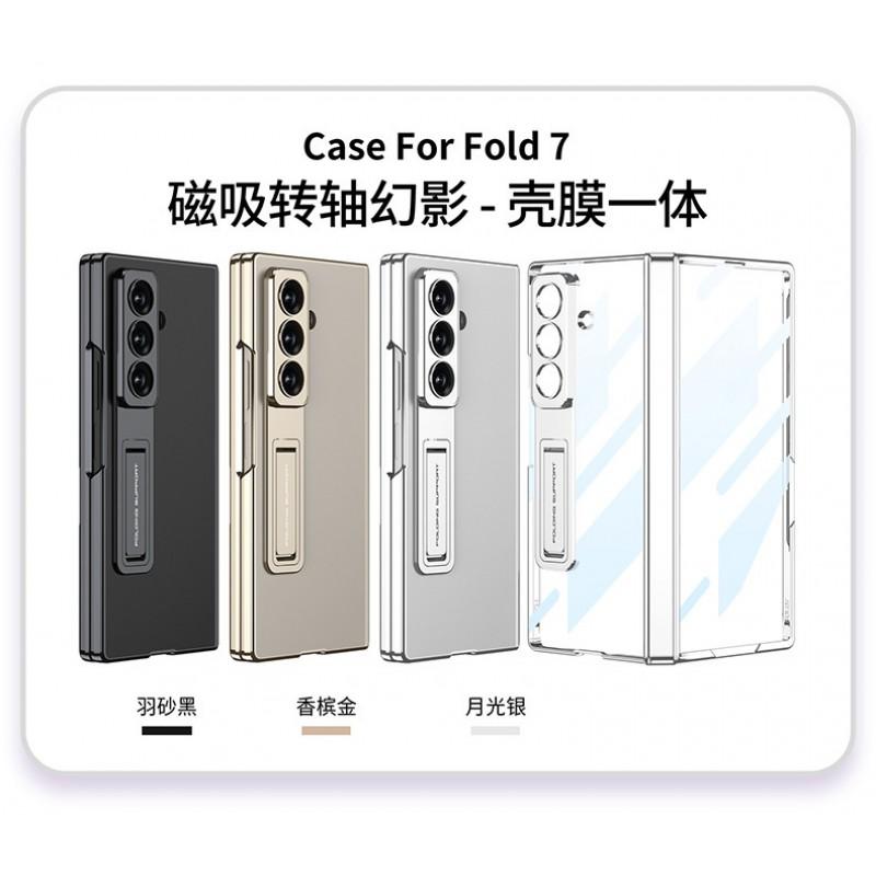 Phone Case Galaxy Z Fold8 Ultra Fold7 Clear Plating Stand Magnetic Hinge Full Body Protection