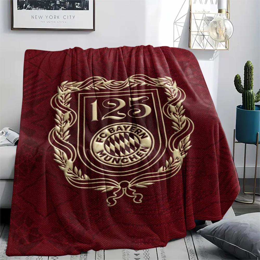 1pc FC Bayern Munich Print Flannel Blanket, High Quality Comfortable for All Seasons, Home Decor, Warmth and Comfort, Perfect for Christmas Gifts46