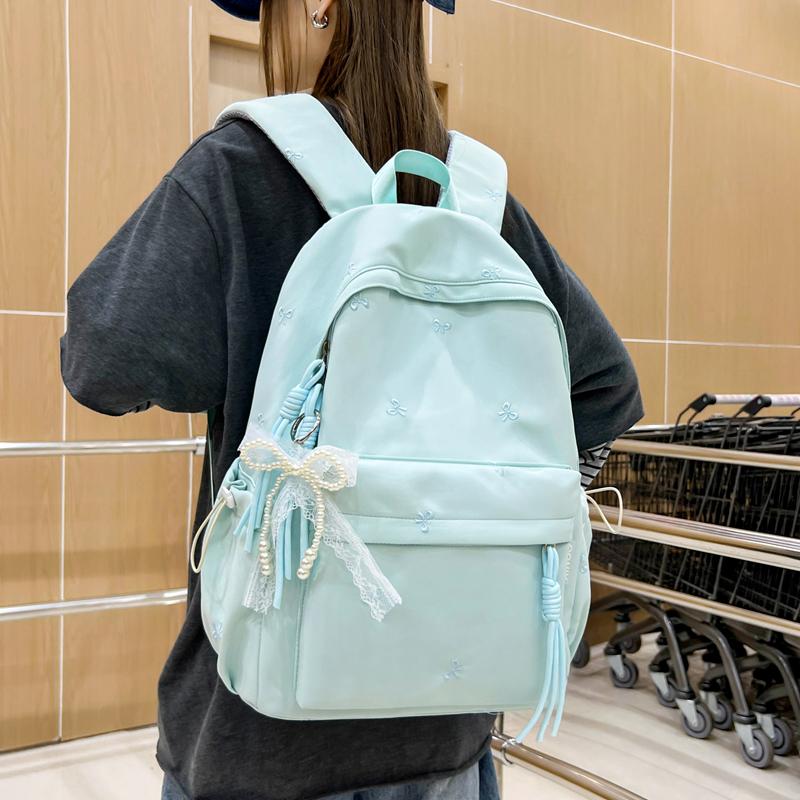 Bow Print Backpack Women's Travel Lightweight Backpack Student Schoolbag