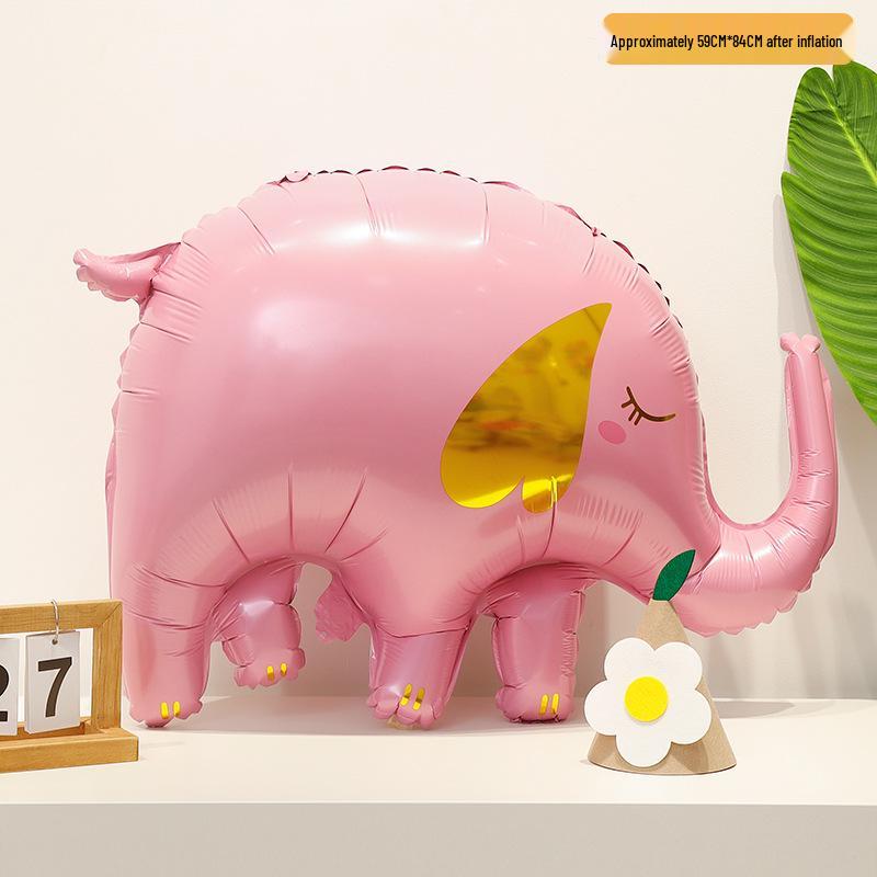 Baby Birthday & Back-to-School Cartoon Animal Balloons for Kids' Party - Giraffe & Elephant Theme
