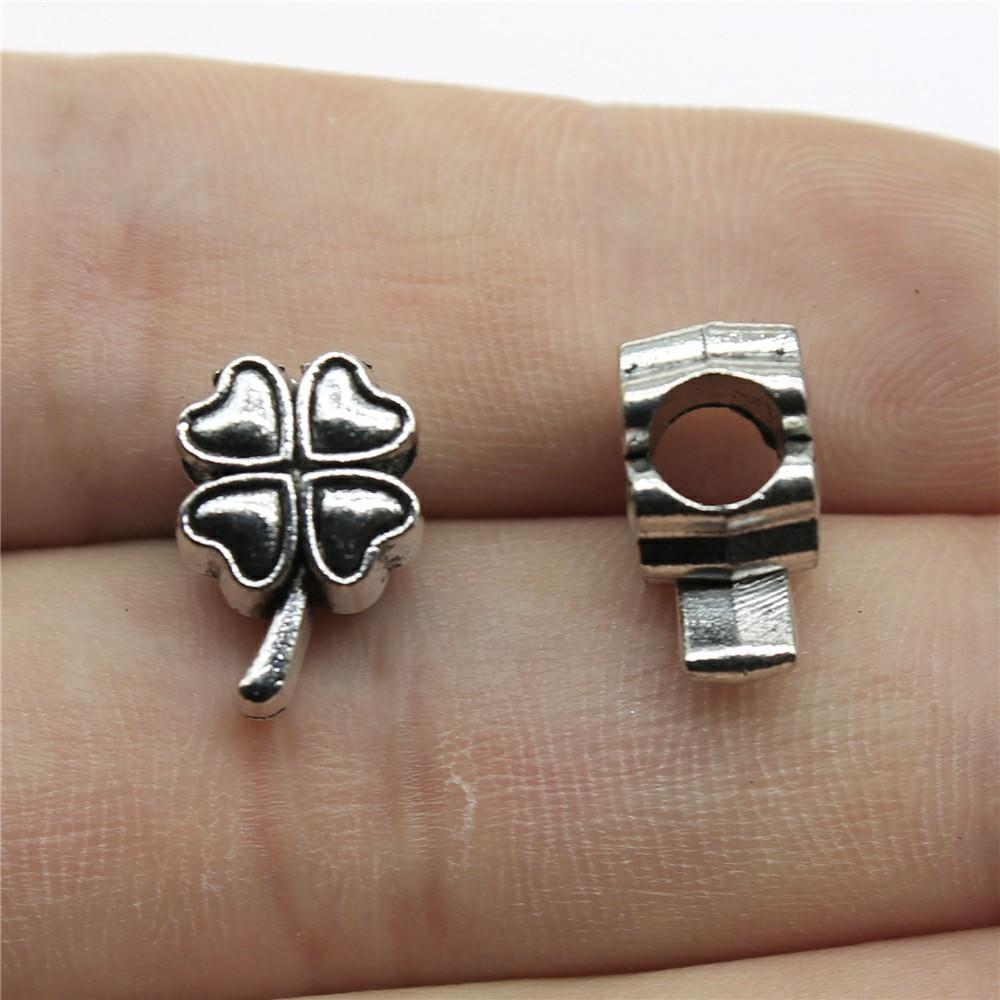 20pcs Clover Pendant Charms Antique Silver Color Lucky Clover Charms Jewelry DIY Clover Lucky Charms For Bracelet Making