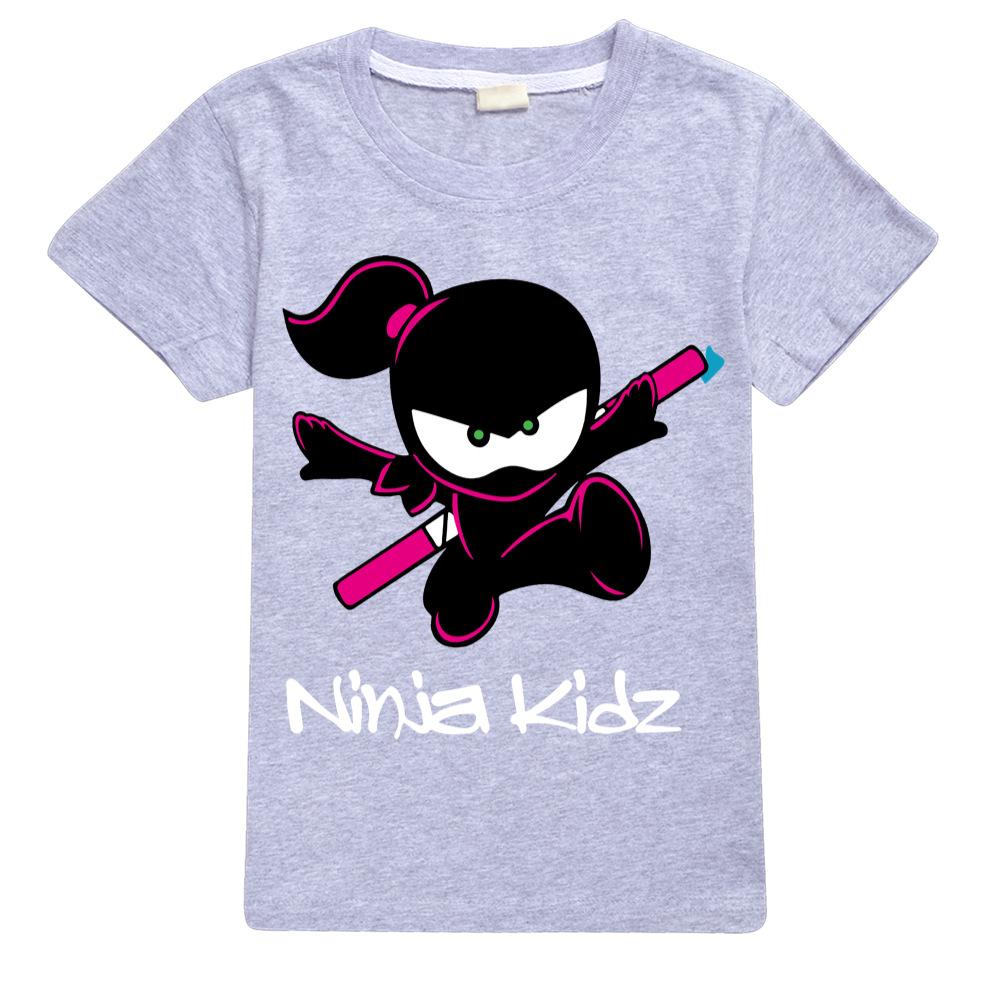 Ninja Kidz Dětská Letní Bavlněná Trička s Krátkým Rukávem Dětská Mikina Kreslené Teenagerské Vrchní Díly Kluci Dívky Trička Oblečení