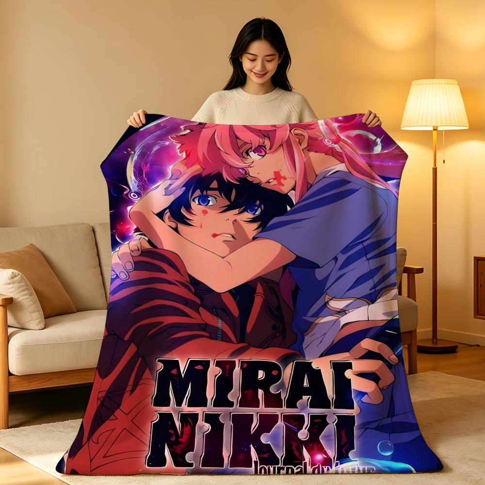 Аниме M-Mirai N-Nikki Плед Высокоплотный Коротковорсовый Мягкий Для Кожи Для Дивана Дремоты Кондиционируемой Комнаты